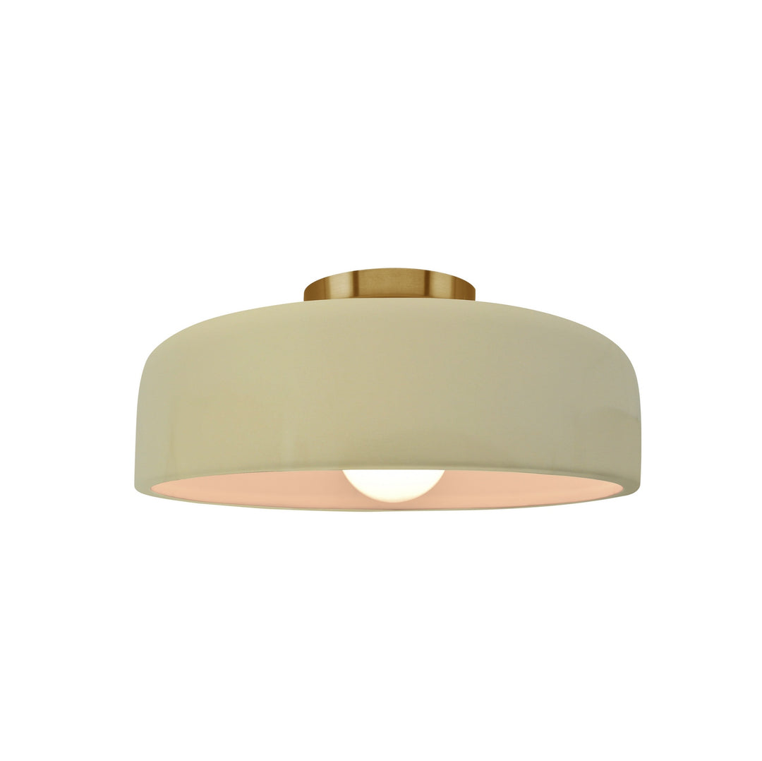 Justice Designs - CER-6340-VAN-BRSS - One Light Semi-Flush Mount - Radiance Collection - Brushed Brass