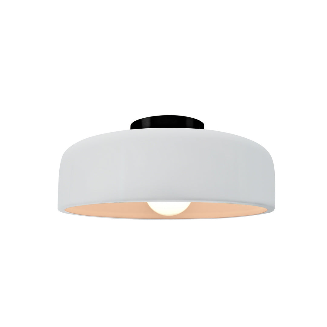 Justice Designs - CER-6340-WTWT-MBLK - One Light Semi-Flush Mount - Radiance Collection - Matte Black