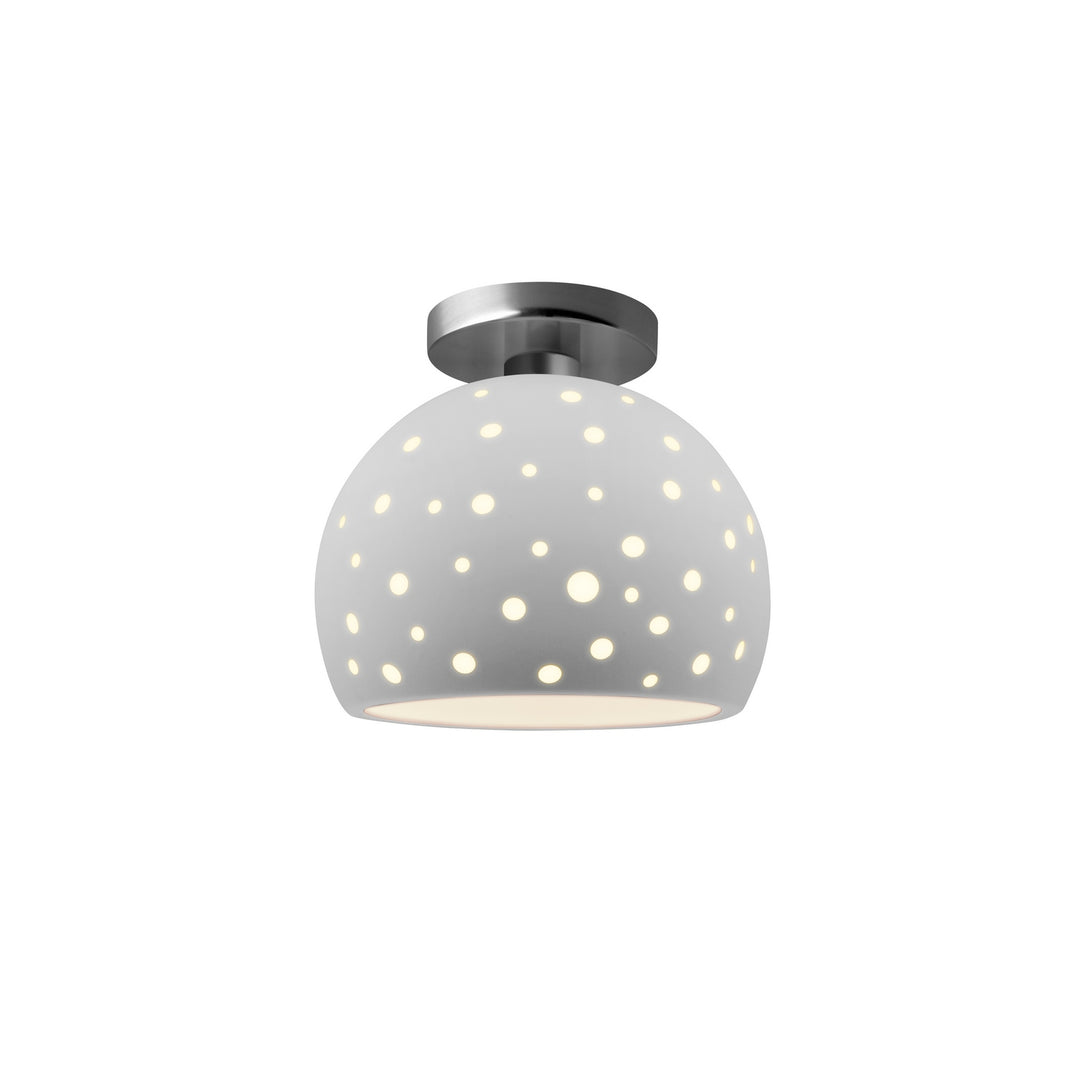 Justice Designs - CER-6357-BIS-NCKL - One Light Semi-Flush Mount - Radiance Collection - Brushed Nickel