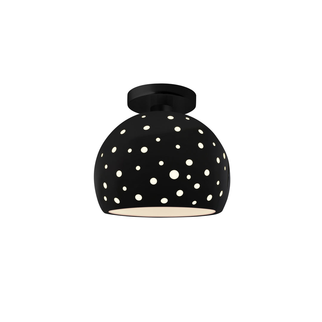 Justice Designs - CER-6357-BLK-MBLK - One Light Semi-Flush Mount - Radiance Collection - Matte Black