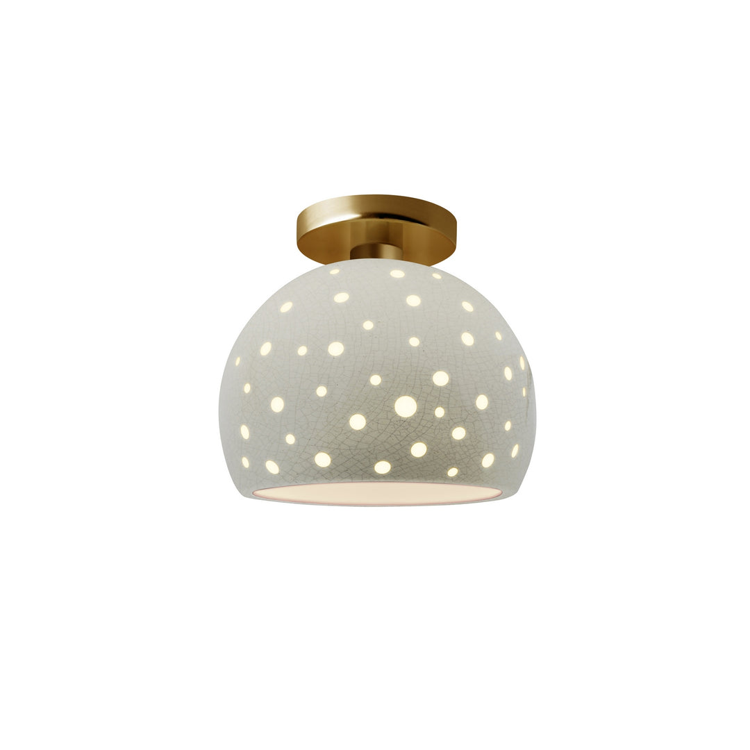 Justice Designs - CER-6357-CRK-BRSS - One Light Semi-Flush Mount - Radiance Collection - Brushed Brass