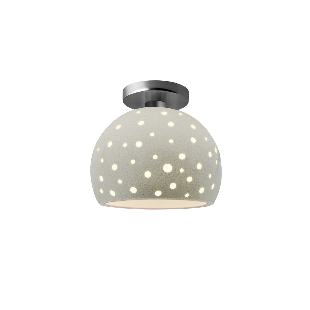 Justice Designs - CER-6357-CRK-NCKL - One Light Semi-Flush Mount - Radiance Collection - Brushed Nickel