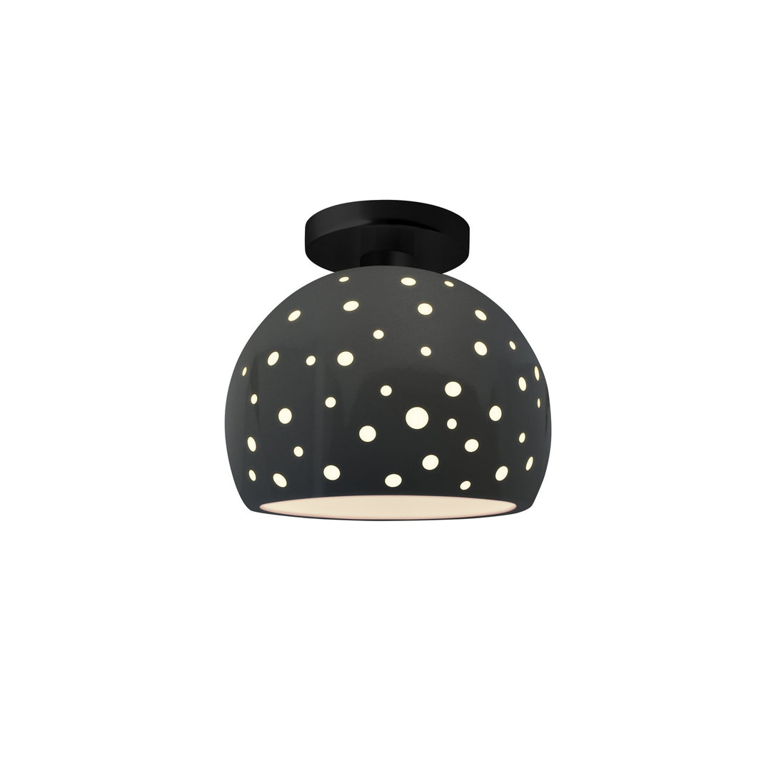 Justice Designs - CER-6357-GRY-MBLK - One Light Semi-Flush Mount - Radiance Collection - Matte Black