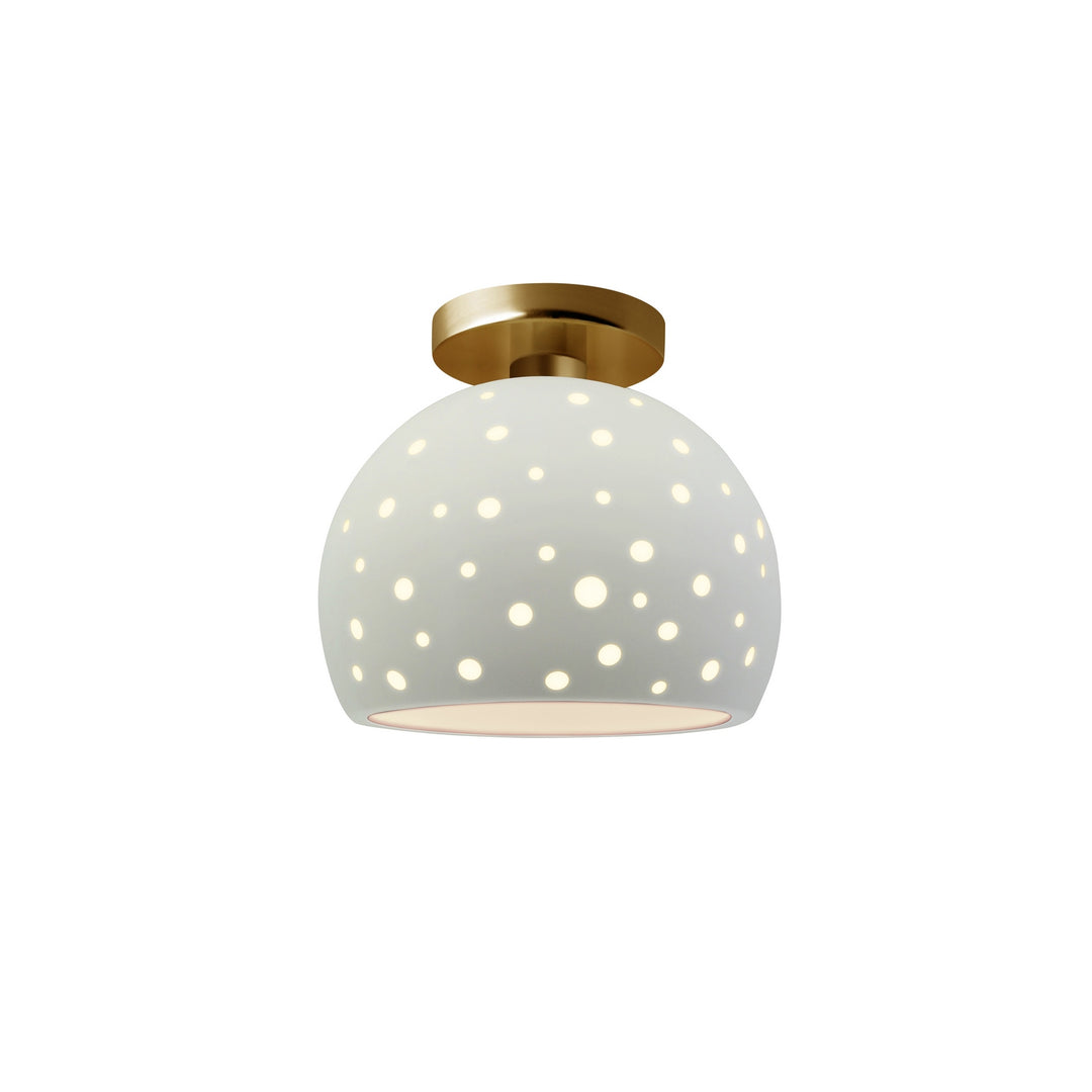 Justice Designs - CER-6357-MAT-BRSS - One Light Semi-Flush Mount - Radiance Collection - Brushed Brass