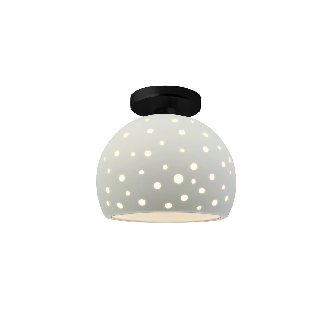 Justice Designs - CER-6357-MAT-MBLK - One Light Semi-Flush Mount - Radiance Collection - Matte Black