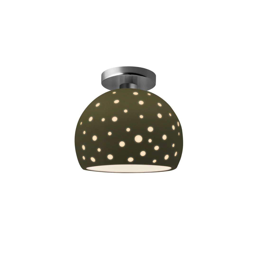 Justice Designs - CER-6357-MGRN-NCKL - One Light Semi-Flush Mount - Radiance Collection - Brushed Nickel