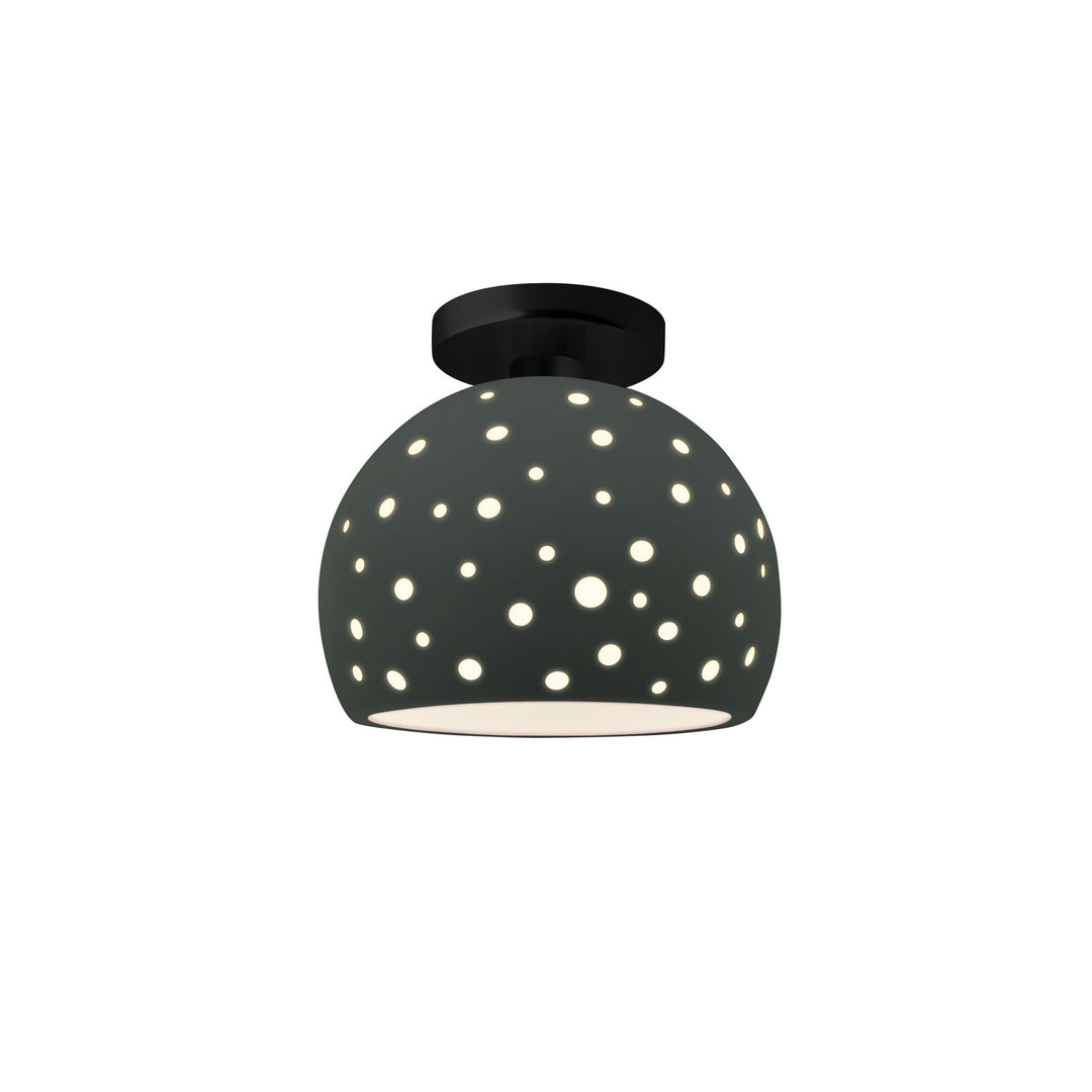 Justice Designs - CER-6357-PWGN-MBLK - One Light Semi-Flush Mount - Radiance Collection - Matte Black