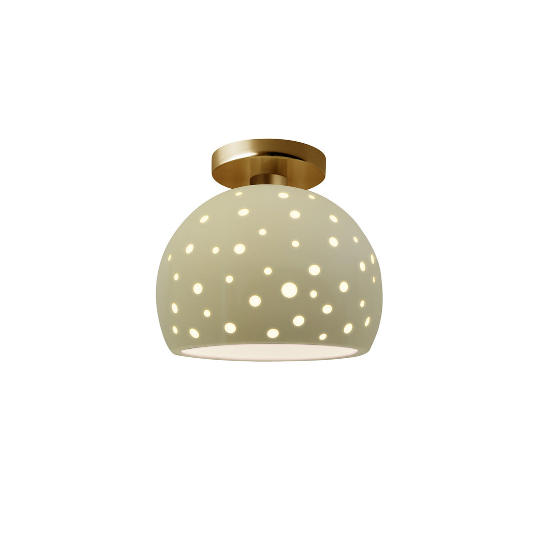 Justice Designs - CER-6357-VAN-BRSS - One Light Semi-Flush Mount - Radiance Collection - Brushed Brass