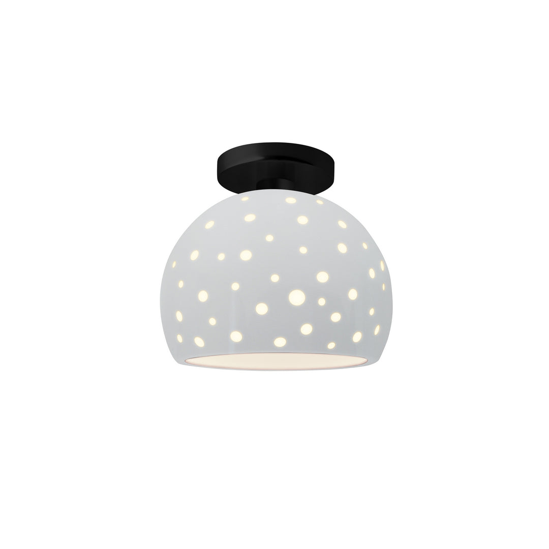 Justice Designs - CER-6357-WHT-MBLK - One Light Semi-Flush Mount - Radiance Collection - Matte Black