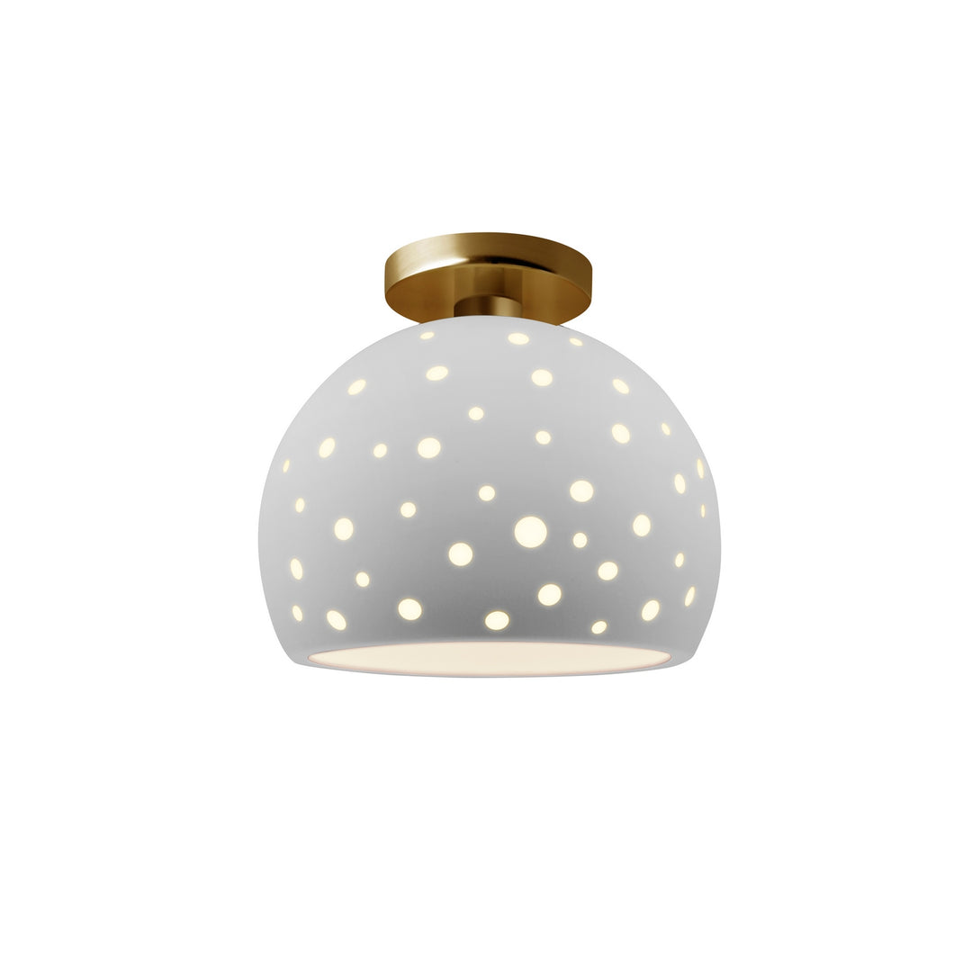 Justice Designs - CER-6359-BIS-BRSS - One Light Semi-Flush Mount - Radiance Collection - Brushed Brass