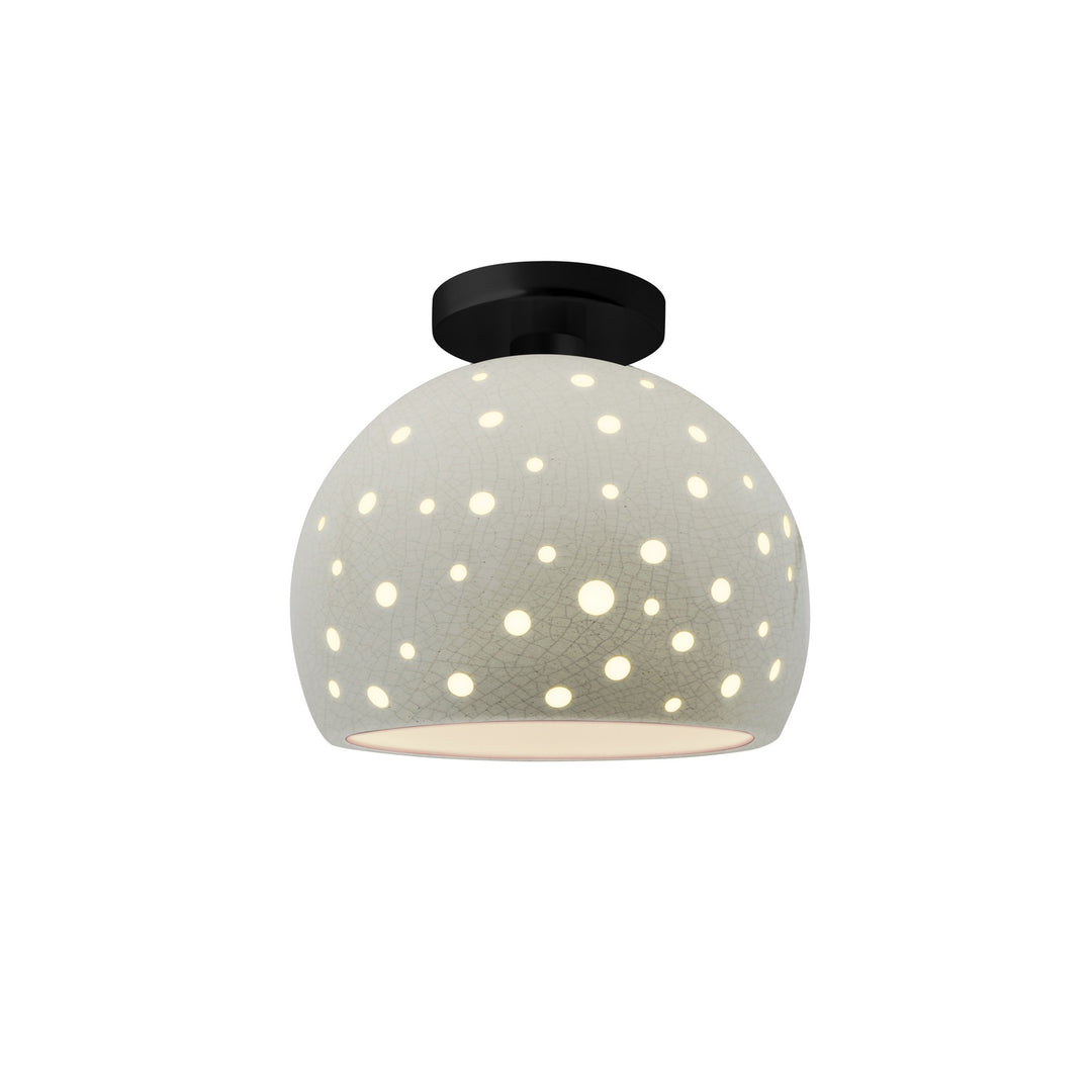 Justice Designs - CER-6359-CRK-MBLK - One Light Semi-Flush Mount - Radiance Collection - Matte Black