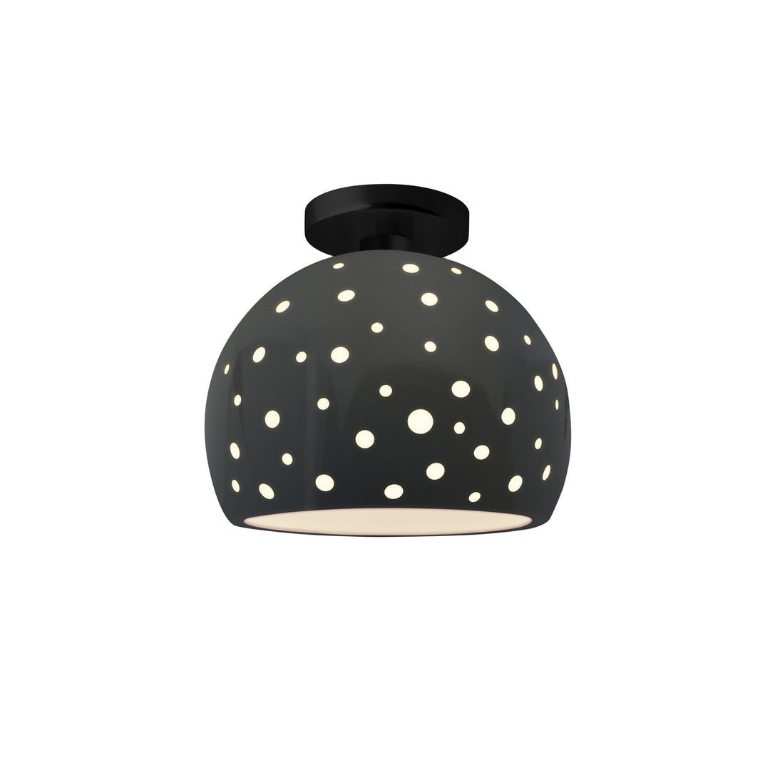 Justice Designs - CER-6359-GRY-MBLK - One Light Semi-Flush Mount - Radiance Collection - Matte Black