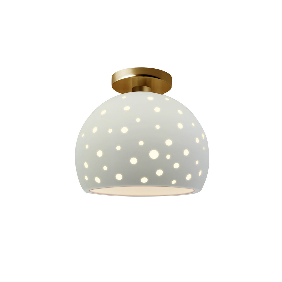 Justice Designs - CER-6359-MAT-BRSS - One Light Semi-Flush Mount - Radiance Collection - Brushed Brass