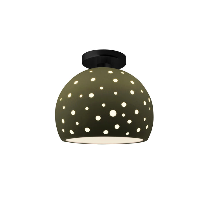 Justice Designs - CER-6359-MGRN-MBLK - One Light Semi-Flush Mount - Radiance Collection - Matte Black
