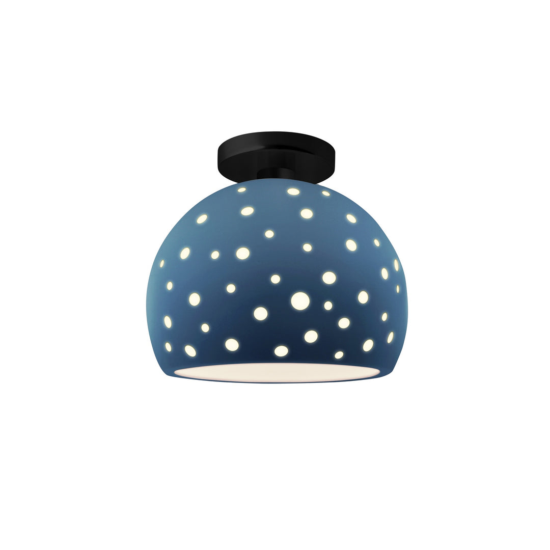 Justice Designs - CER-6359-MID-MBLK - One Light Semi-Flush Mount - Radiance Collection - Matte Black