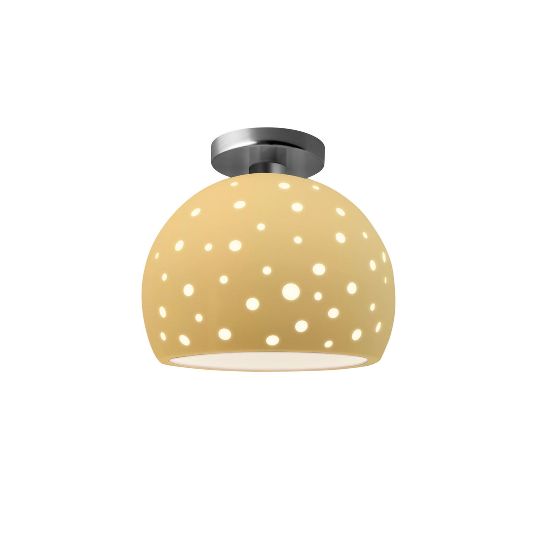 Justice Designs - CER-6359-MYLW-NCKL - One Light Semi-Flush Mount - Radiance Collection - Brushed Nickel