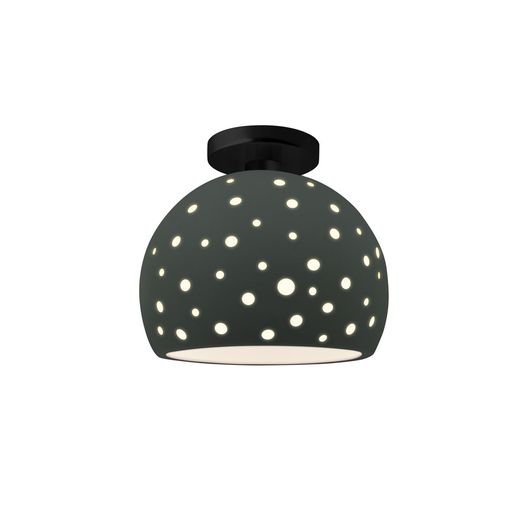 Justice Designs - CER-6359-PWGN-MBLK - One Light Semi-Flush Mount - Radiance Collection - Matte Black