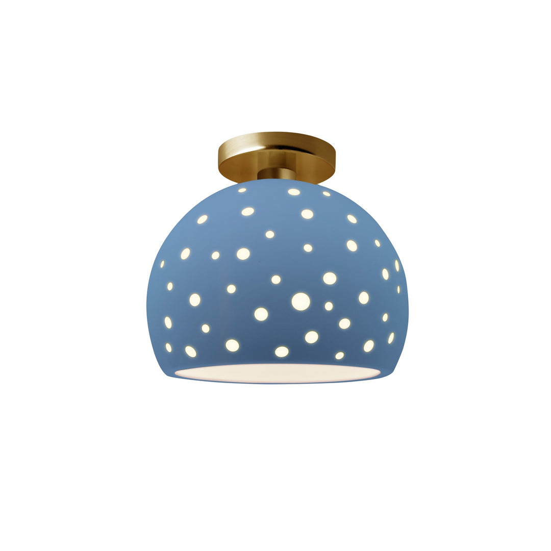 Justice Designs - CER-6359-SKBL-BRSS - One Light Semi-Flush Mount - Radiance Collection - Brushed Brass