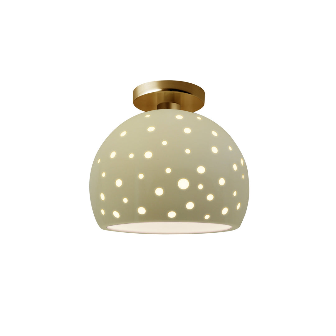 Justice Designs - CER-6359-VAN-BRSS - One Light Semi-Flush Mount - Radiance Collection - Brushed Brass