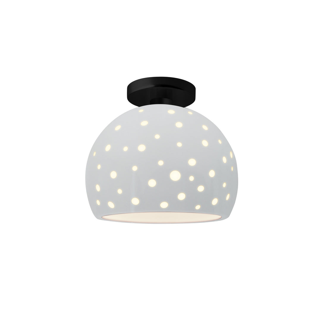 Justice Designs - CER-6359-WHT-MBLK - One Light Semi-Flush Mount - Radiance Collection - Matte Black