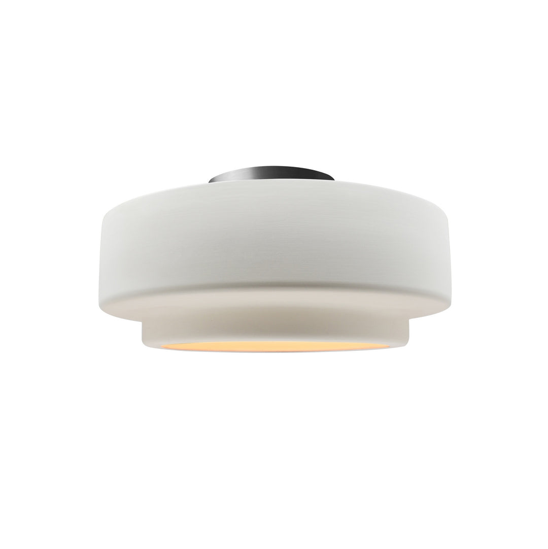 Justice Designs - CER-6360-BIS-NCKL - One Light Semi-Flush Mount - Radiance Collection - Brushed Nickel