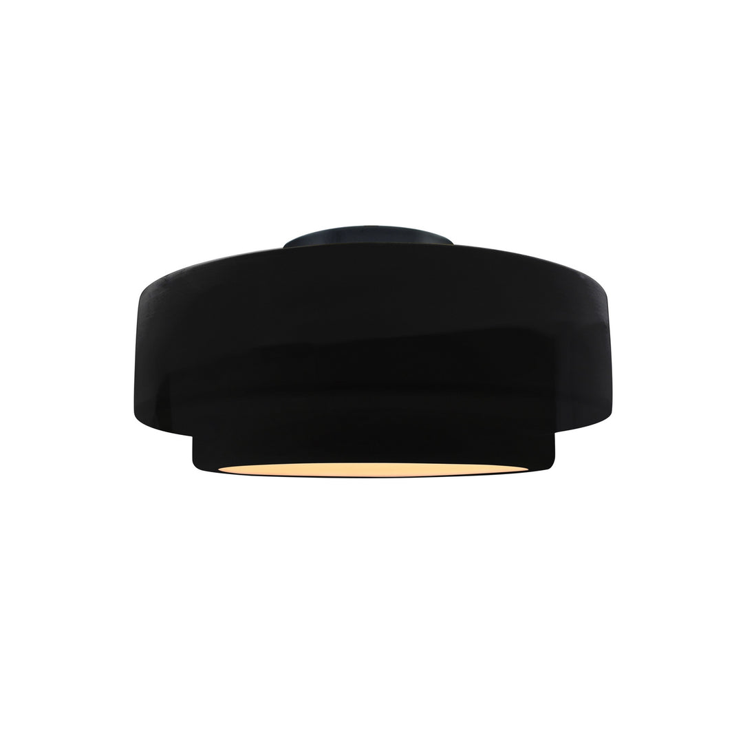 Justice Designs - CER-6360-BLK-MBLK - One Light Semi-Flush Mount - Radiance Collection - Matte Black