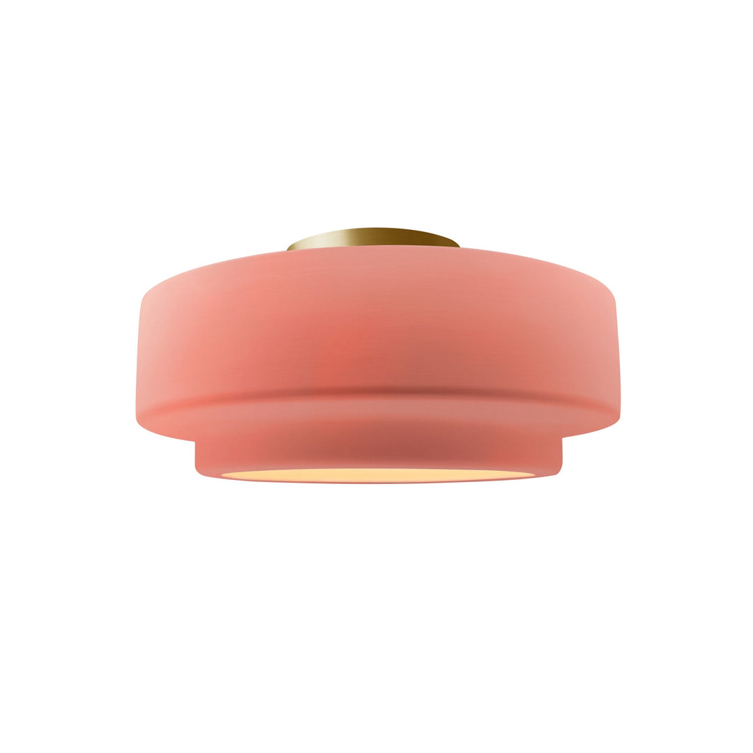 Justice Designs - CER-6360-BSH-BRSS - One Light Semi-Flush Mount - Radiance Collection - Brushed Brass