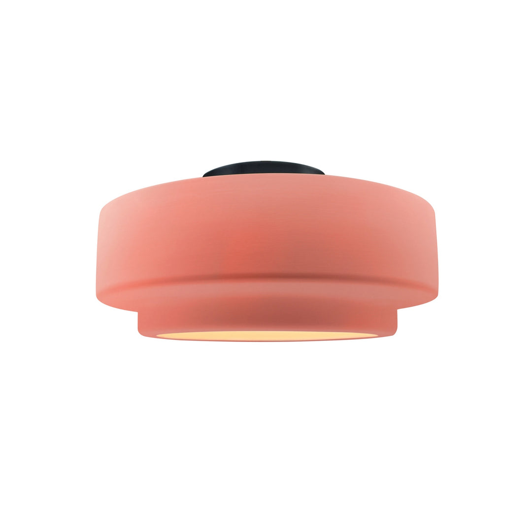 Justice Designs - CER-6360-BSH-MBLK - One Light Semi-Flush Mount - Radiance Collection - Matte Black