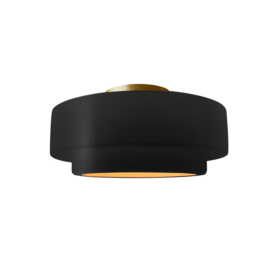 Justice Designs - CER-6360-CBGD-BRSS - One Light Semi-Flush Mount - Radiance Collection - Brushed Brass