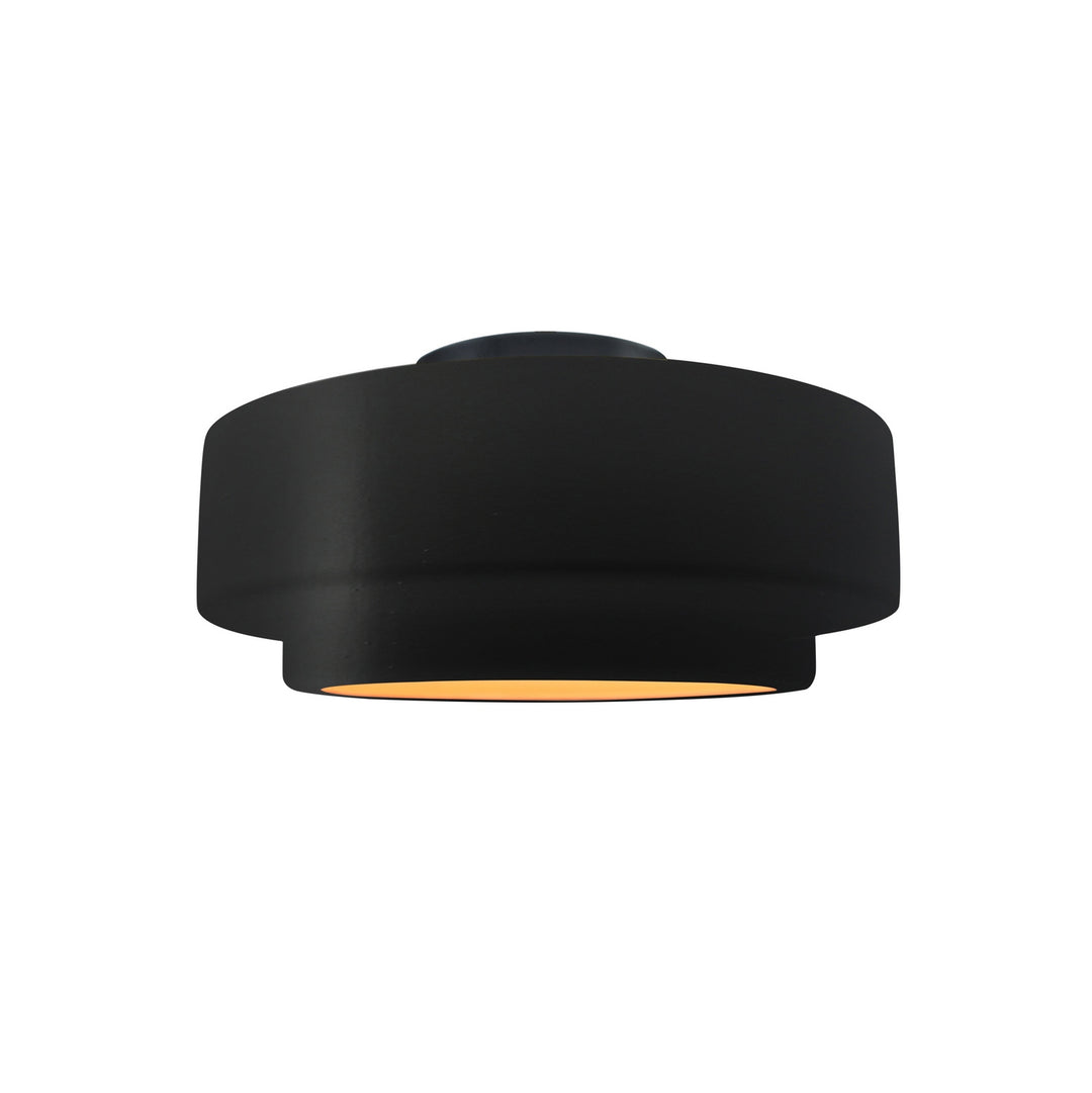 Justice Designs - CER-6360-CBGD-MBLK - One Light Semi-Flush Mount - Radiance Collection - Matte Black