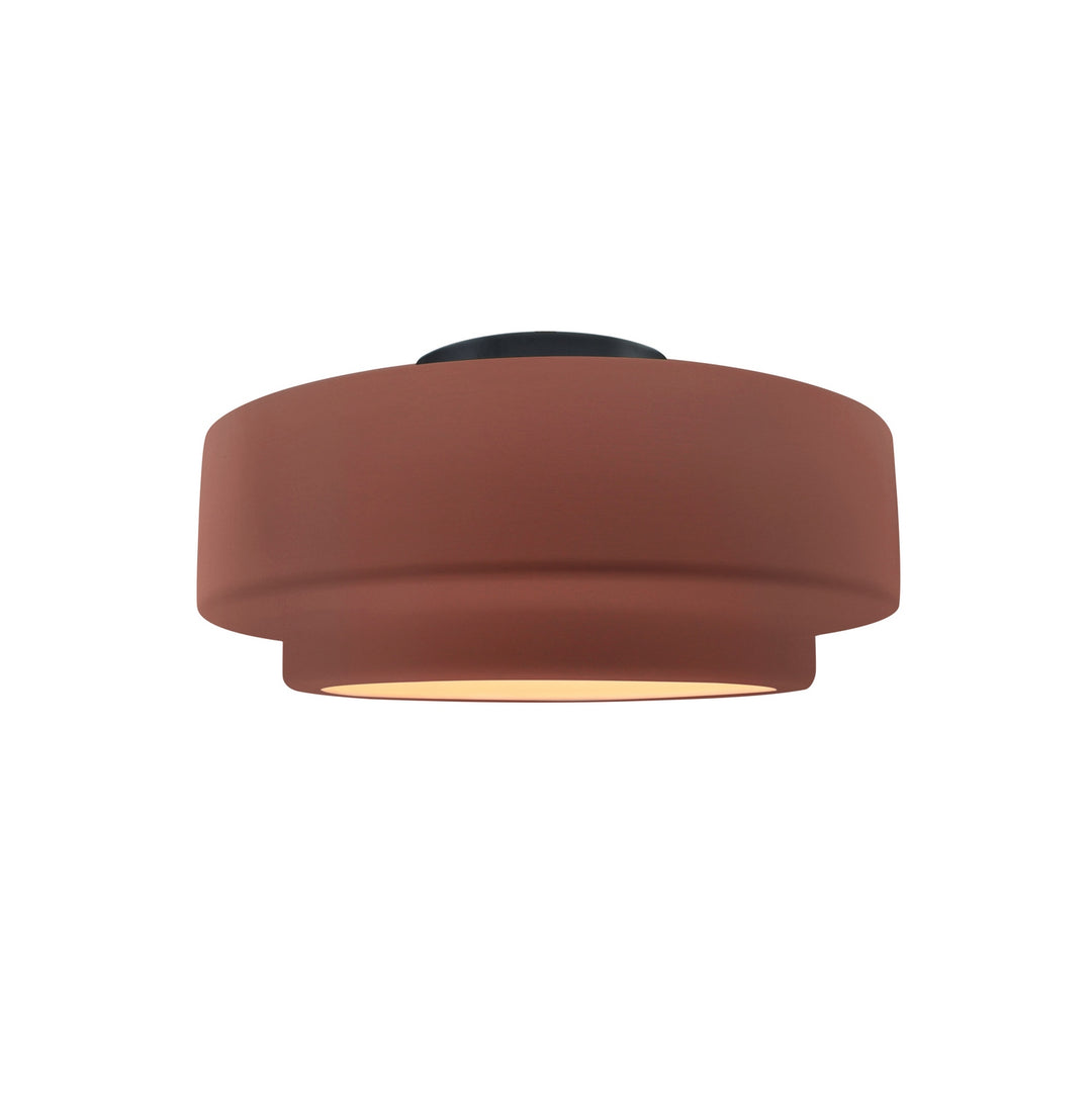 Justice Designs - CER-6360-CLAY-MBLK - One Light Semi-Flush Mount - Radiance Collection - Matte Black