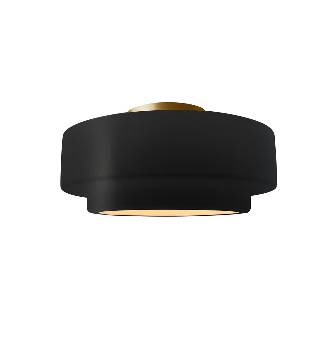 Justice Designs - CER-6360-CRB-BRSS - One Light Semi-Flush Mount - Radiance Collection - Brushed Brass