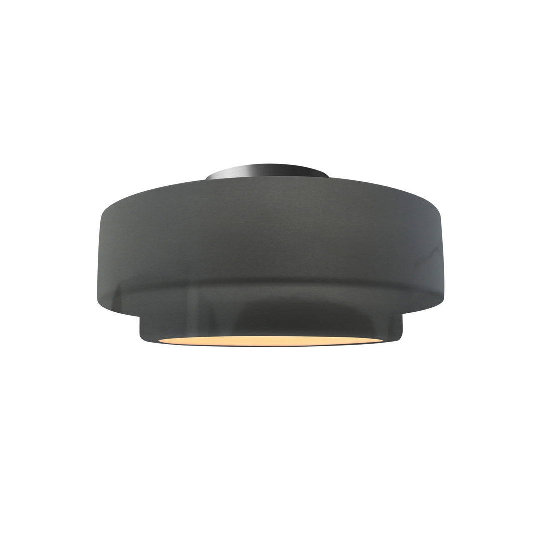 Justice Designs - CER-6360-GRY-NCKL - One Light Semi-Flush Mount - Radiance Collection - Brushed Nickel