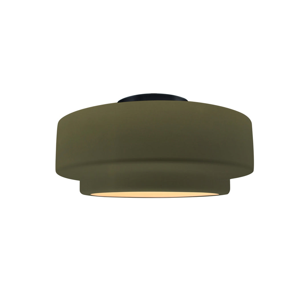 Justice Designs - CER-6360-MGRN-MBLK - One Light Semi-Flush Mount - Radiance Collection - Matte Black