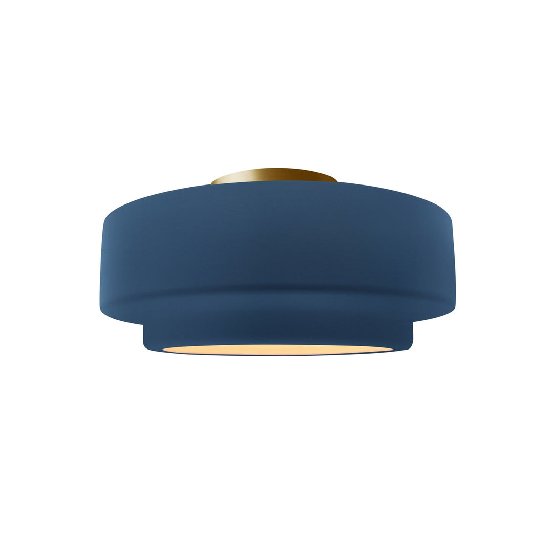 Justice Designs - CER-6360-MID-BRSS - One Light Semi-Flush Mount - Radiance Collection - Brushed Brass