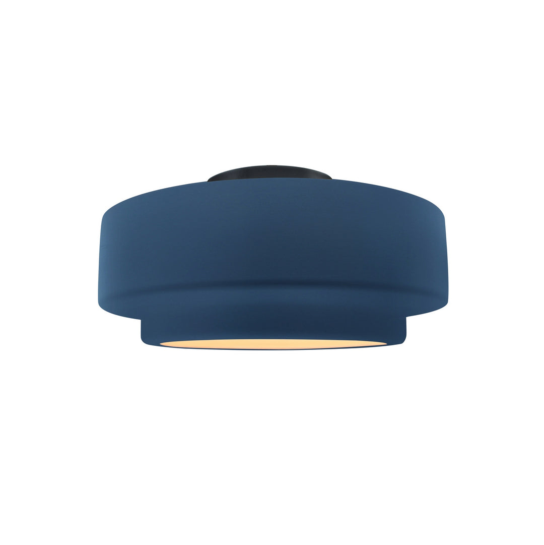 Justice Designs - CER-6360-MID-MBLK - One Light Semi-Flush Mount - Radiance Collection - Matte Black