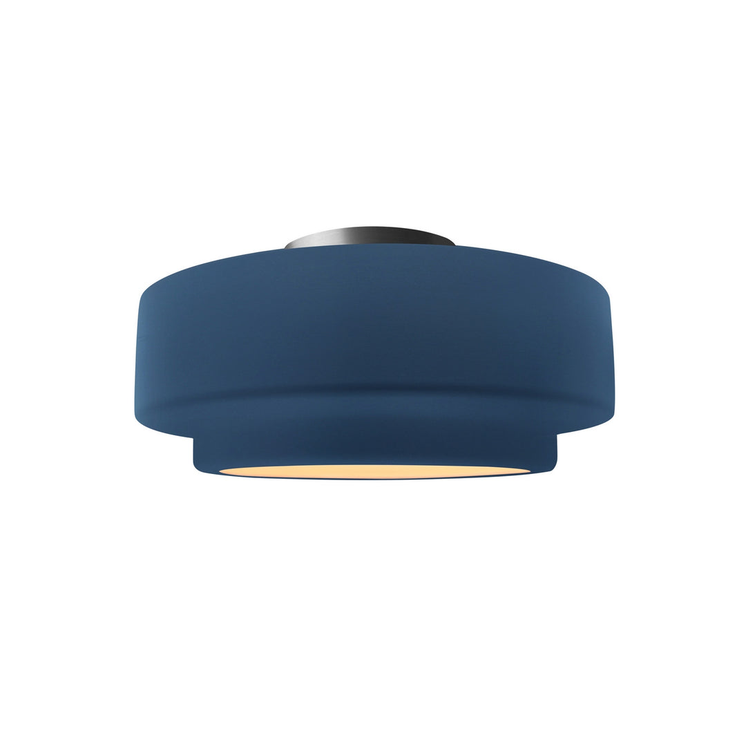 Justice Designs - CER-6360-MID-NCKL - One Light Semi-Flush Mount - Radiance Collection - Brushed Nickel