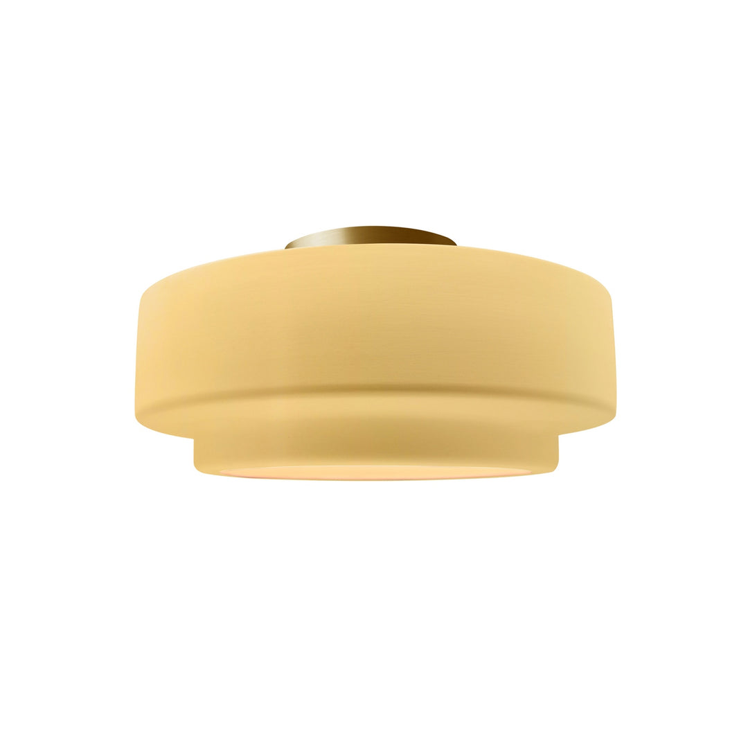Justice Designs - CER-6360-MYLW-BRSS - One Light Semi-Flush Mount - Radiance Collection - Brushed Brass