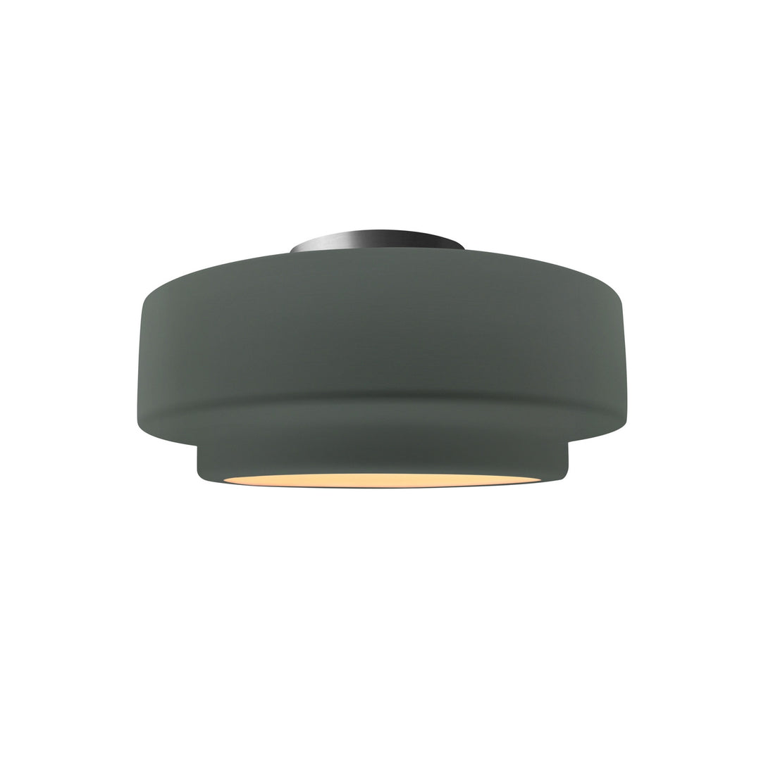 Justice Designs - CER-6360-PWGN-NCKL - One Light Semi-Flush Mount - Radiance Collection - Brushed Nickel