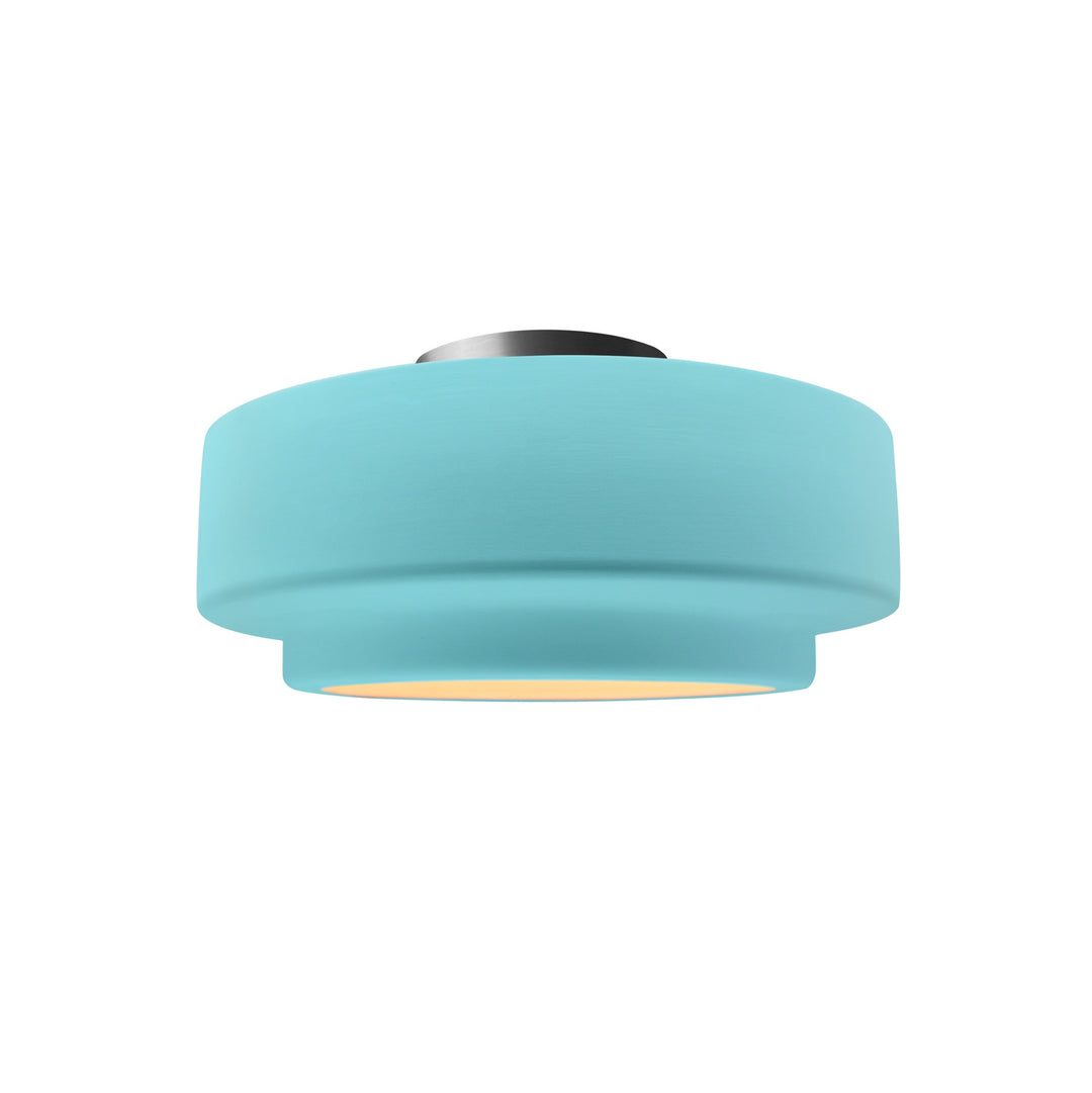 Justice Designs - CER-6360-RFPL-NCKL - One Light Semi-Flush Mount - Radiance Collection - Brushed Nickel