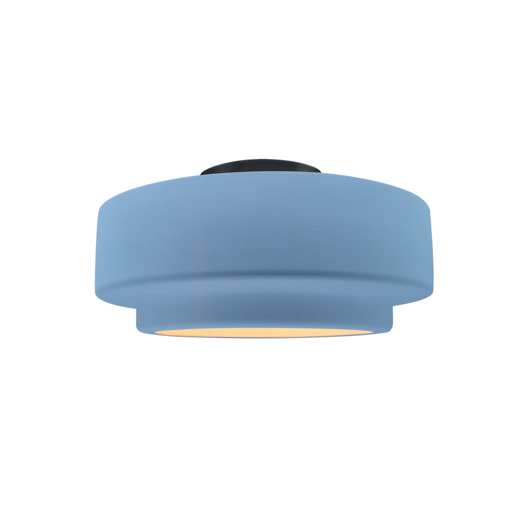 Justice Designs - CER-6360-SKBL-MBLK - One Light Semi-Flush Mount - Radiance Collection - Matte Black