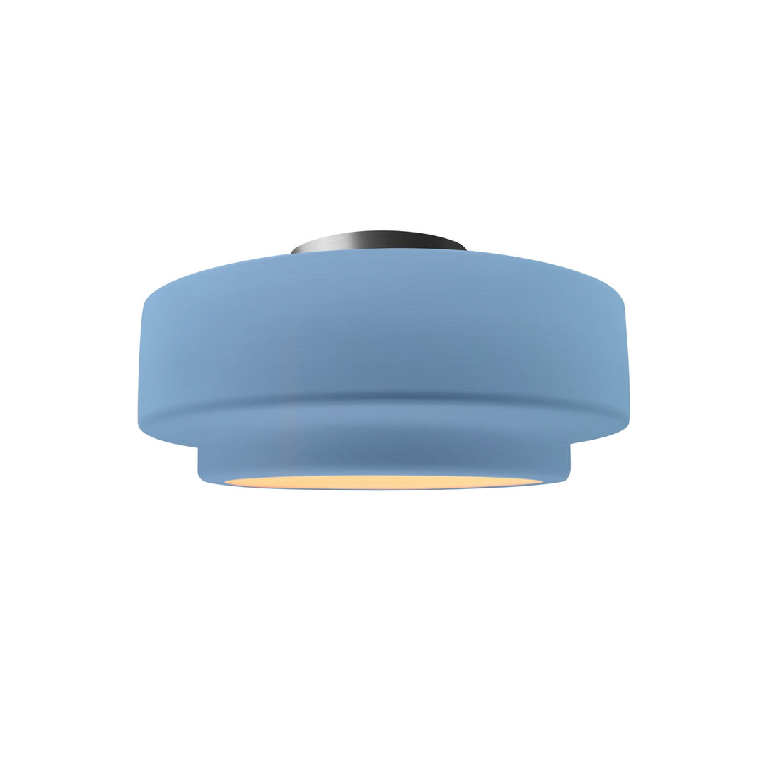 Justice Designs - CER-6360-SKBL-NCKL - One Light Semi-Flush Mount - Radiance Collection - Brushed Nickel