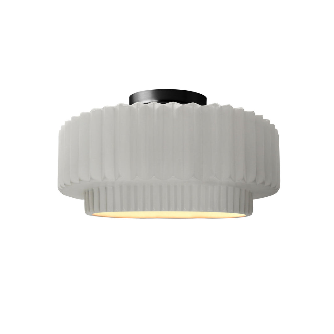 Justice Designs - CER-6370-BIS-MBLK - One Light Semi-Flush Mount - Radiance Collection - Matte Black
