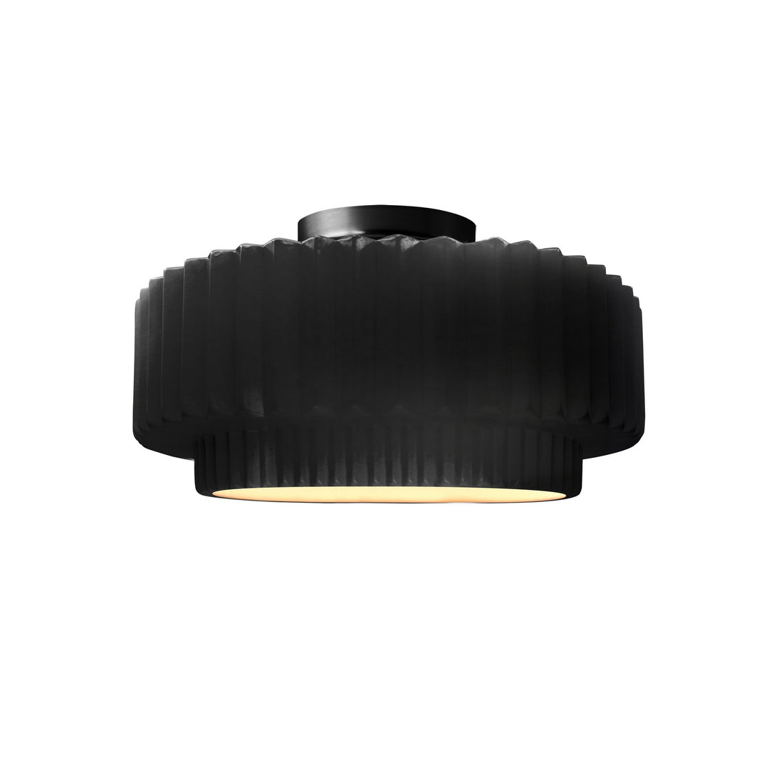 Justice Designs - CER-6370-BKMT-MBLK - One Light Semi-Flush Mount - Radiance Collection - Matte Black