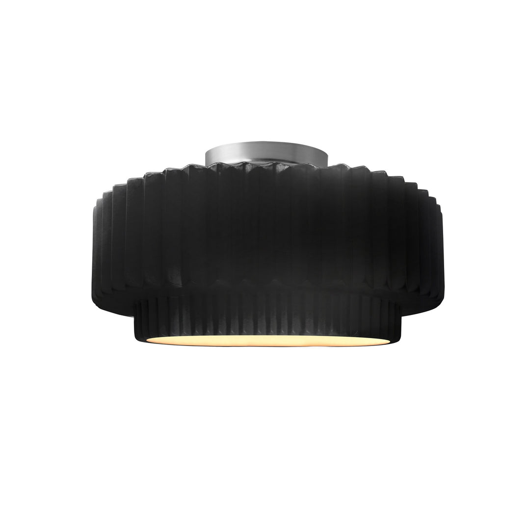 Justice Designs - CER-6370-BLK-NCKL - One Light Semi-Flush Mount - Radiance Collection - Brushed Nickel