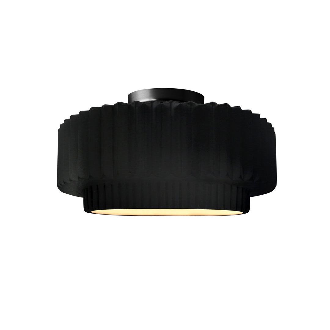 Justice Designs - CER-6370-CRB-MBLK - One Light Semi-Flush Mount - Radiance Collection - Matte Black