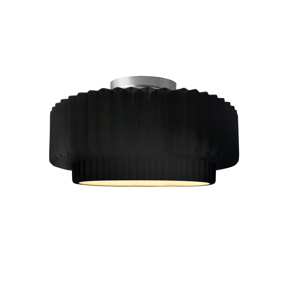 Justice Designs - CER-6370-CRB-NCKL - One Light Semi-Flush Mount - Radiance Collection - Brushed Nickel