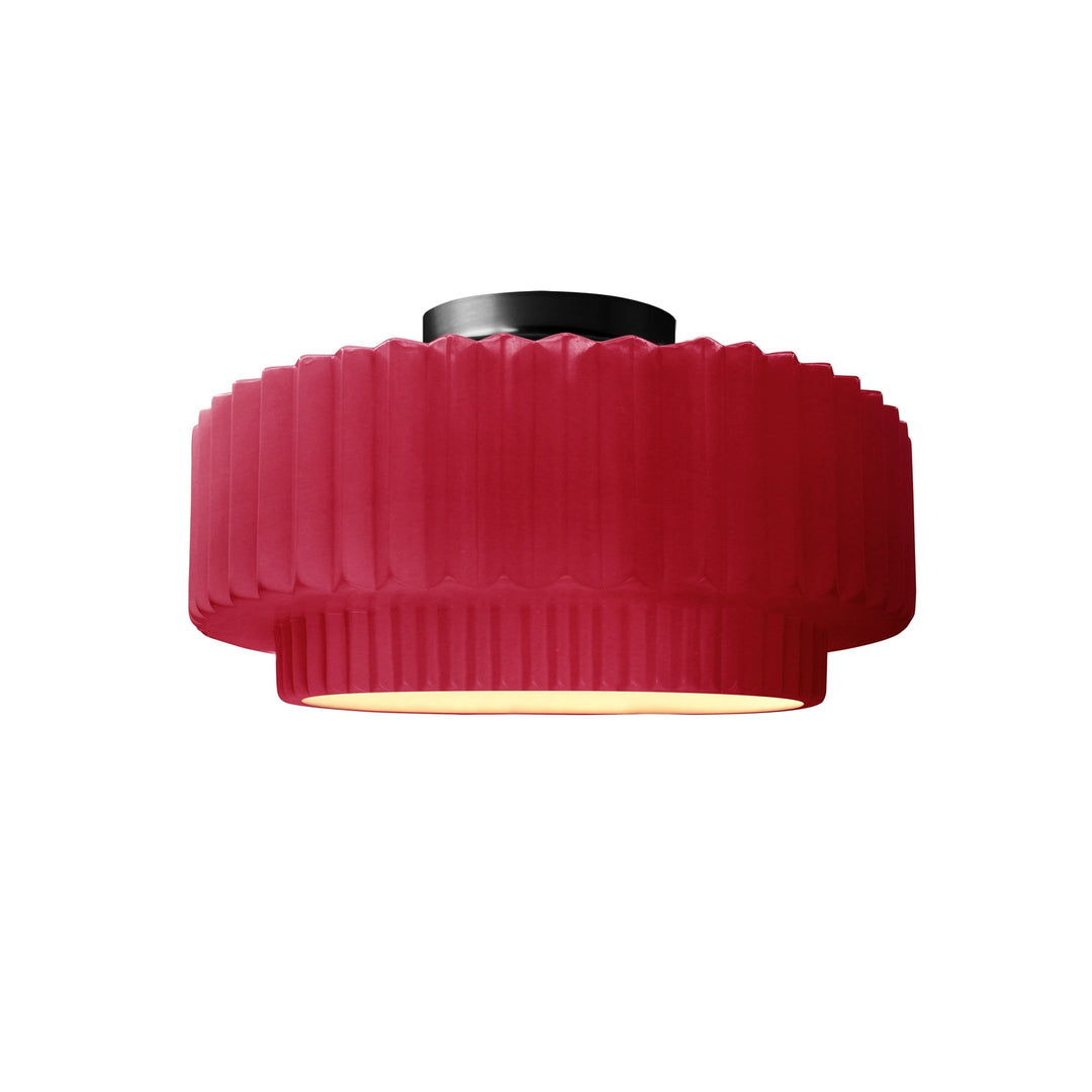 Justice Designs - CER-6370-CRSE-MBLK - One Light Semi-Flush Mount - Radiance Collection - Matte Black