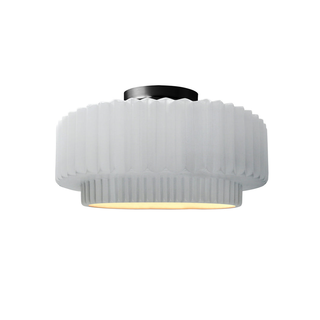 Justice Designs - CER-6370-WTWT-MBLK - One Light Semi-Flush Mount - Radiance Collection - Matte Black