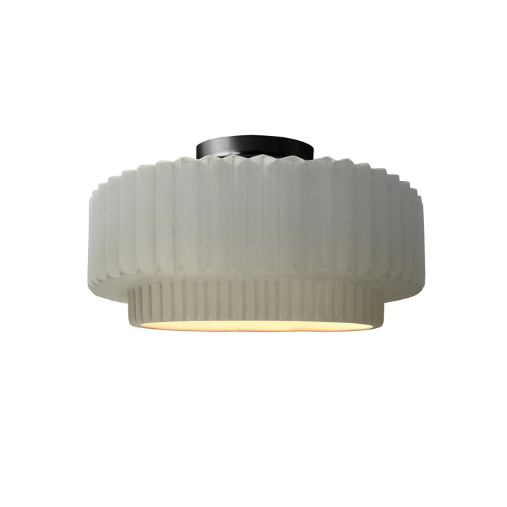 Justice Designs - CER-6370-MAT-MBLK - One Light Semi-Flush Mount - Radiance Collection - Matte Black